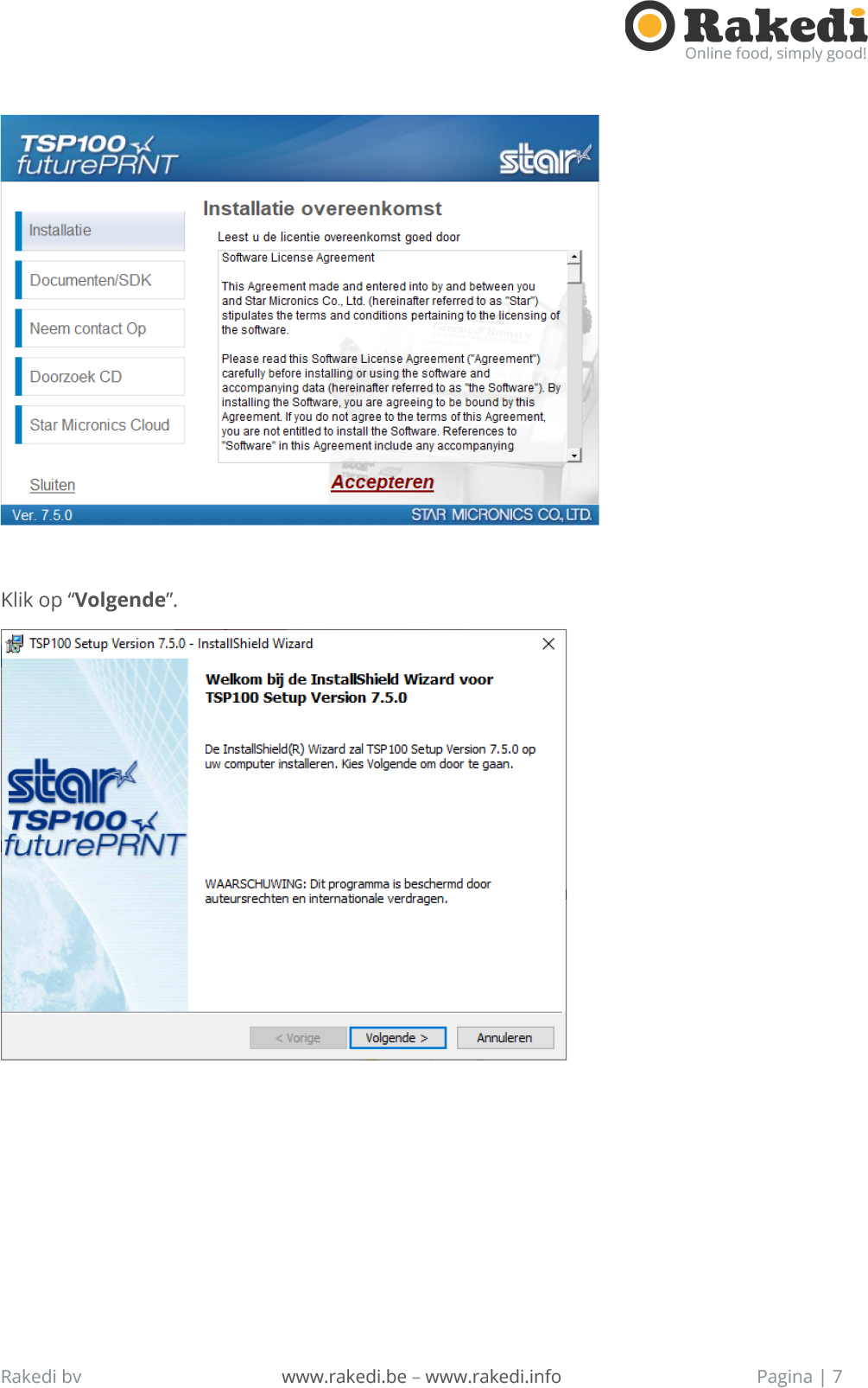 Installatie Star TSP 100