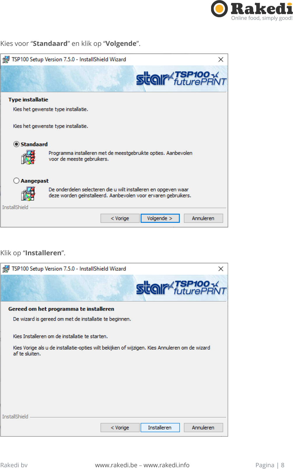 Installatie Star TSP 100