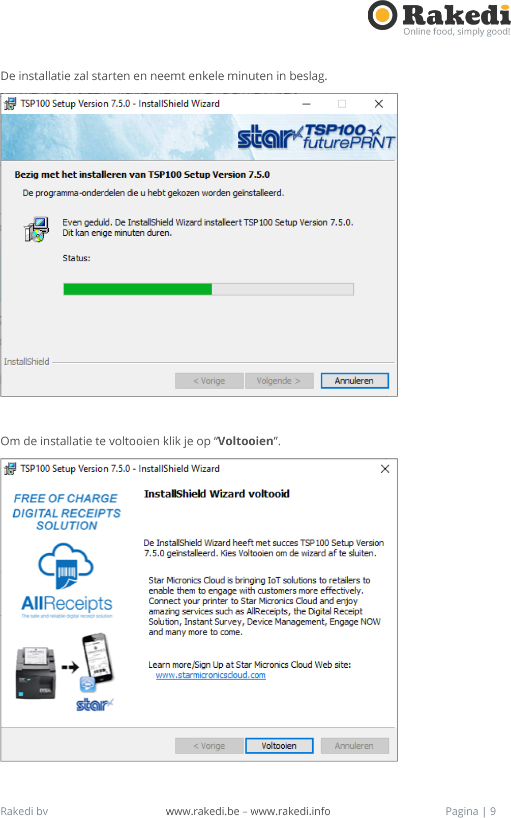 Installatie Star TSP 100
