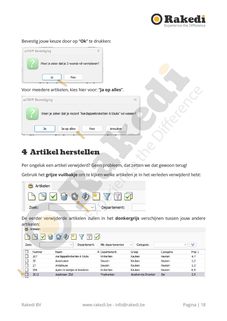 Artikelen beheren in RakediPOS