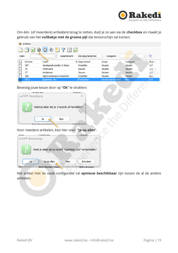 Artikelen beheren in RakediPOS