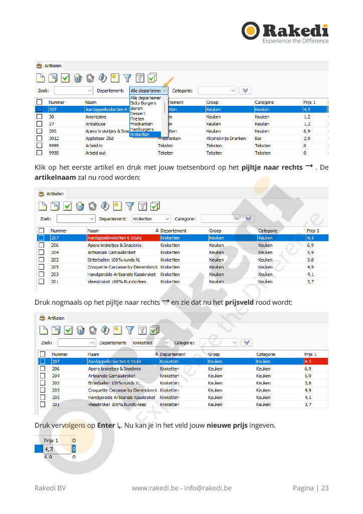 Artikelen beheren in RakediPOS