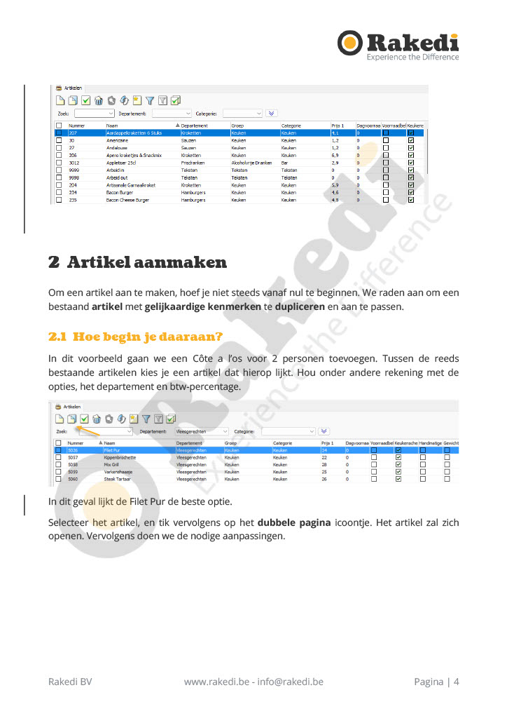 Artikelen beheren in RakediPOS