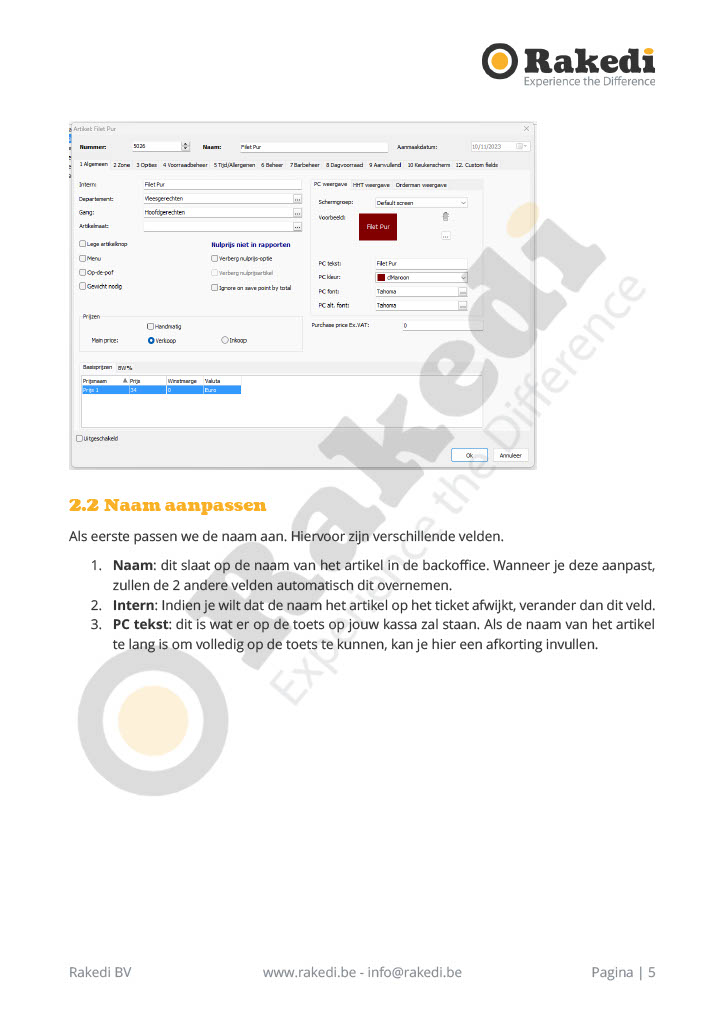 Artikelen beheren in RakediPOS