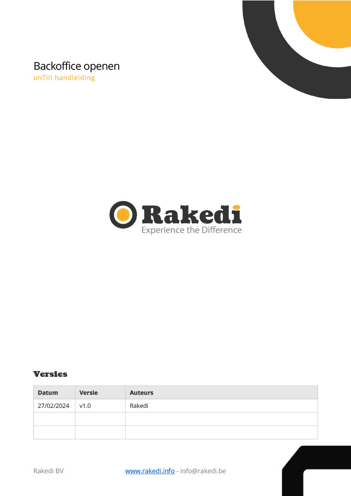 Backoffice openen in RakediPOS