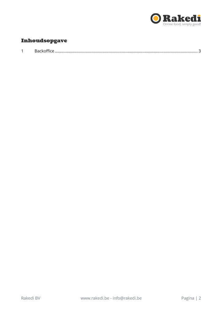 Backoffice openen in RakediPOS