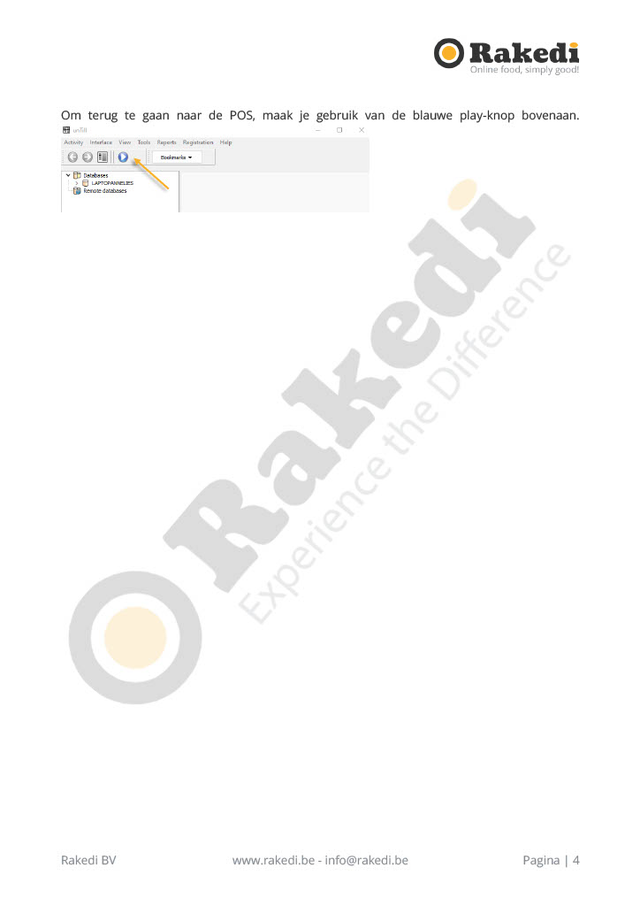 Backoffice openen in RakediPOS