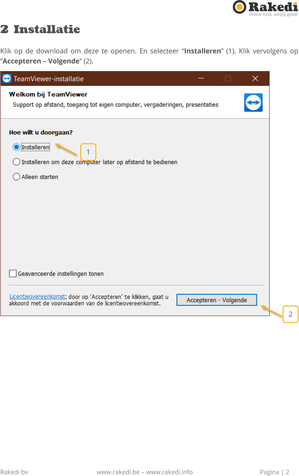 Installatie TeamViewer