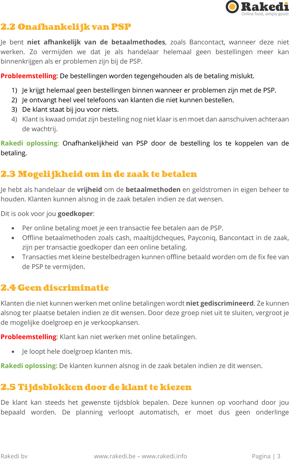 Bestelling en betaling in 2 stromen