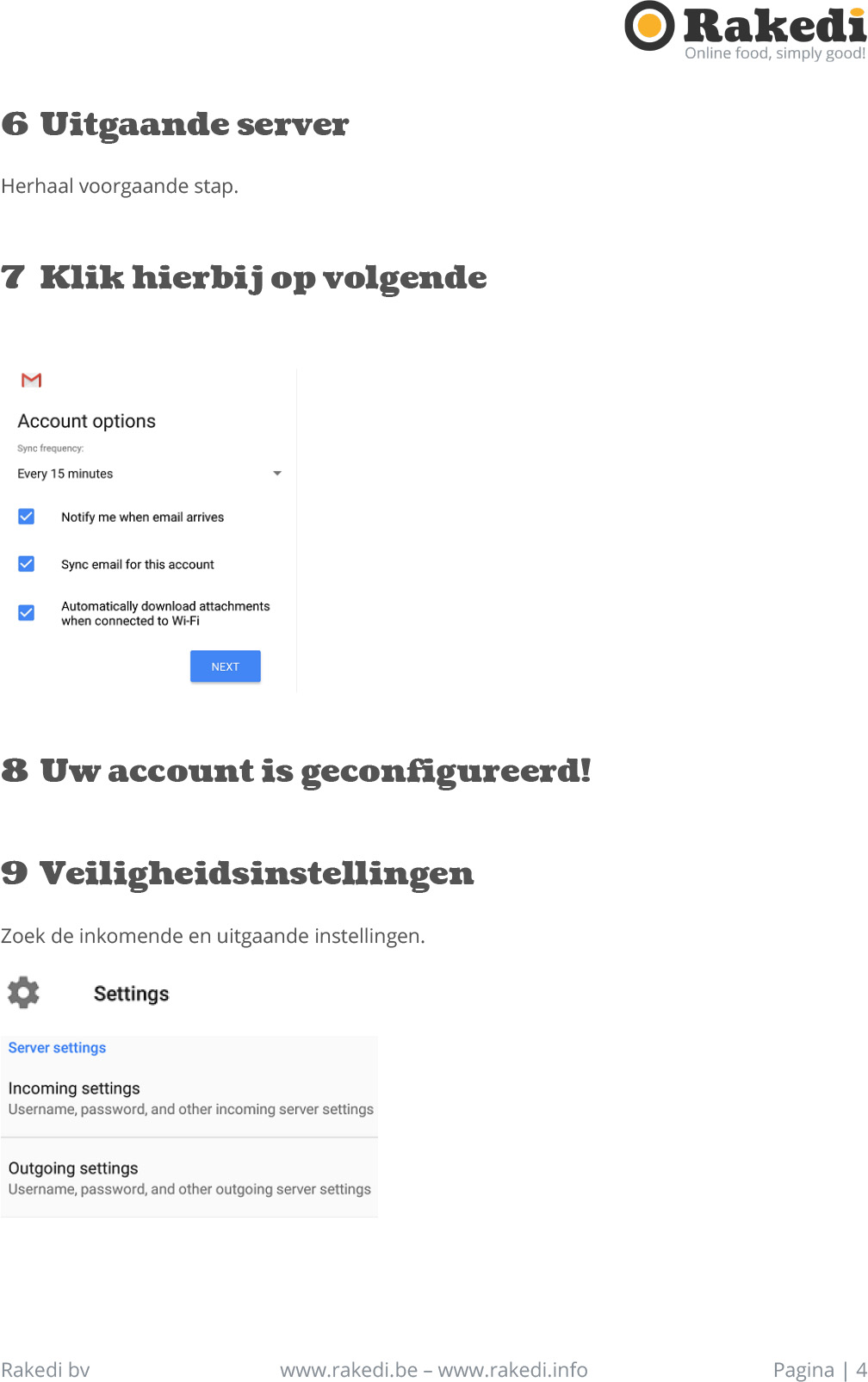 E-mail instellen op Android